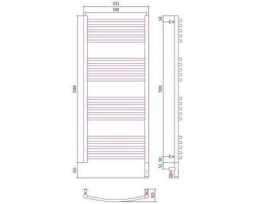 Сунержа Богема 3.0 Полотенцесушитель электрический 50x120h, прав., цвет: состар. бронза 05-5803-1250