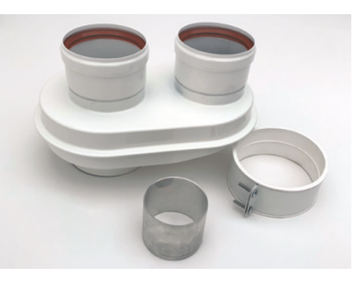 Адаптер моноблочный Ø60/100-Ø80/80 (Vaillant, Ariston,Chafoteaux,Saunier Duval,Protherm) Адаптер моноблочный Ø60/100-Ø80/80 (Vaillant, Ariston,Chafoteaux,Saunier Duval,Protherm)