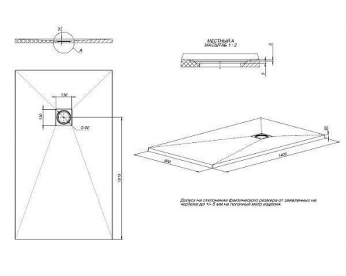 Allen Brau Priority Душевой поддон 140x80x3h см, цвет: черный 8.31008-AM
