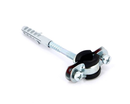 Хомут с резиновым уплотнителем, шпилькой и дюбелем Uni-Fitt 3/8" (15-19мм) с резиновым уплотнителем, шпилькой и дюбелем
