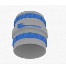 Муфта соединительная, Flexag, FLSD75-G, с ирисовым дросселем, цвет серый, для воздуховода DN75