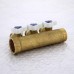 Коллектор НВ 1" с кранами UNI-FITT 3 выхода 1/2"Н 40мм