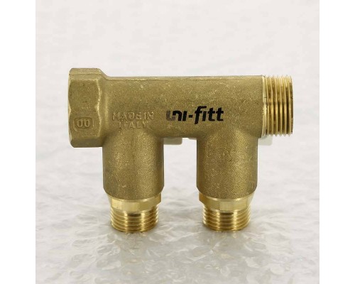 Коллектор НВ 3/4" с кранами UNI-FITT 2 выхода 1/2"Н 40мм Коллектор НВ 3/4" с кранами UNI-FITT 2 выхода 1/2"Н 40мм