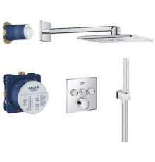 34712000 SmartControl Душевая система с душевым гарнитуром и верхним душем Rainshower SmartActive Cube 310, хром 34712000
