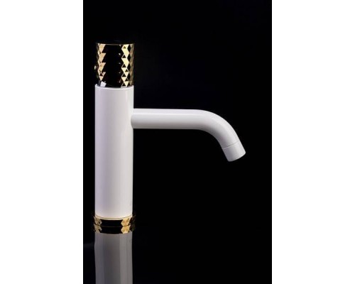 Boheme Stick Смеситель для раковины низкий, цвет: White Touch Gold 121-WG.2