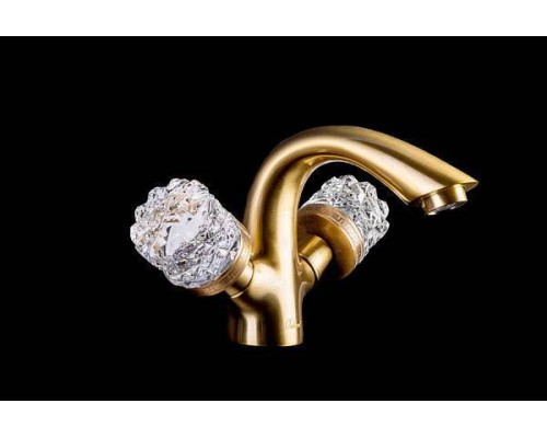 Boheme Crystal Смеситель для раковины, двуручковый, цвет: бронза матовая 311-CRST