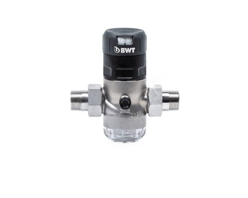 Редуктор давления 3/4" 1.5-7 бар PN16 D1 Inox нерж. сталь, для х/в, пластик. колба, с разъем. соед