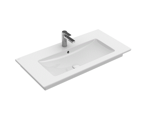 Раковина, Villeroy&Boch, Venticello, шг 800-500-165, отверстия для смесителя-1 сквозное, 2 промаркированных, цвет-альпийский белый