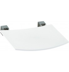 14980010051 PLAN Складное сиденье для настенного монтажа, сиденье откидывается наверх для настенного монтажа, хром/белый (RAL 9010) 14980010051