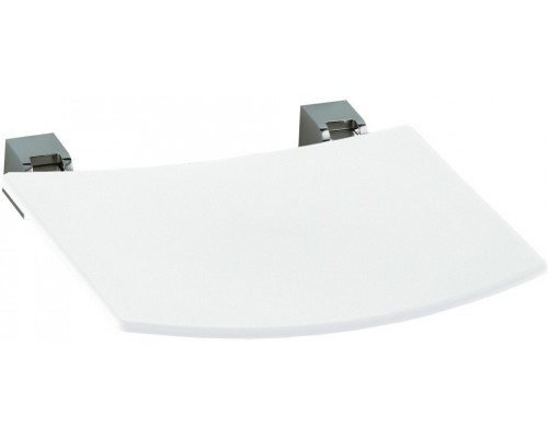 14980010051 PLAN Складное сиденье для настенного монтажа, сиденье откидывается наверх для настенного монтажа, хром/белый (RAL 9010) 14980010051
