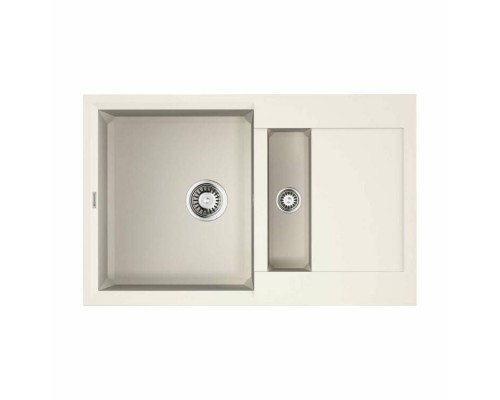 Мойка, OMOIKIRI, Sakaime, шгв 780-500-240, отверстия для смесителя-отсутствуют, чаши-2, цвет-белый