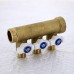 Коллектор НВ 1" с кранами UNI-FITT 3 выхода 1/2"Н 40мм