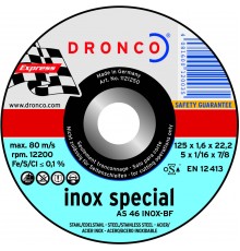 Абразивный отрезной диск Dronco  AS30 S  INOX  125x2,5x22,23 (1121906)