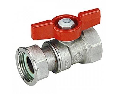 Кран шаровой 1/2x3/4 В-В с рукояткой бабочка, латунь