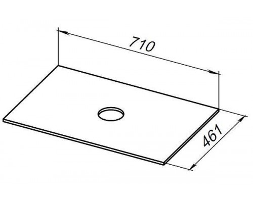 Allen Brau Reality Столешница 71x46,1x1h см, цвет: серый 1.32022.GR-S