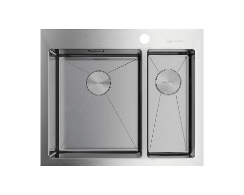 Omoikiri Akisame 60-2-L-IN Кухонная мойка нерж. сталь 60,5x51 см, цвет: нержавеющая сталь 4993775