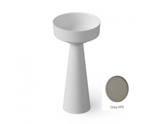 Раковина, DEA Design, Pedestal Basin, шгв 425-425-850, отверстия для смесителя-отсутствуют, цвет-Grey Matt Раковина, DEA Design, Pedestal Basin, шгв 425-425-850, отверстия для смесителя-отсутствуют, цвет-Grey Matt