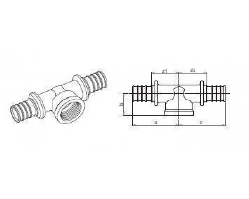 Тройник с внутренней резьбой SDR 11, 32-Rp 1/2-32 LX