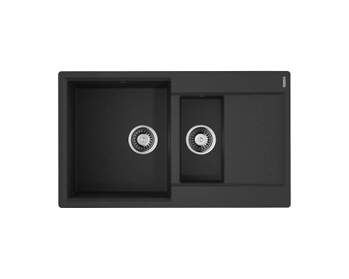 Omoikiri Daisen 86-2-BL Кухонная мойка Artgranit 86x51 см, цвет: черный 4993477