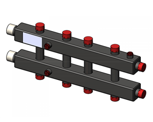 Гидравлический коллектор Zota горизонтальный, 5 контуров, до 70кВт