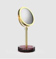 Косметическое зеркало, Decor Walther, Kristall, без подсветки, цвет-Rich Burgundy/Gold 24 Karat