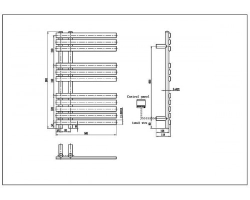 Boheme Полотенцесушитель электрический 50x11,8x80h см, цвет: gun metal 723-GM