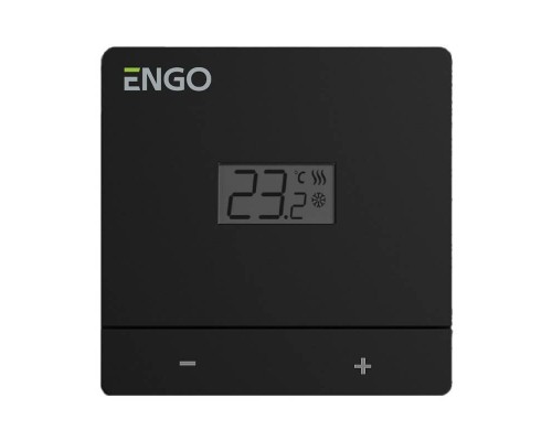 Термостат ENGO Easy комнатный накладной, с дисплеем, 2хAAA, черный