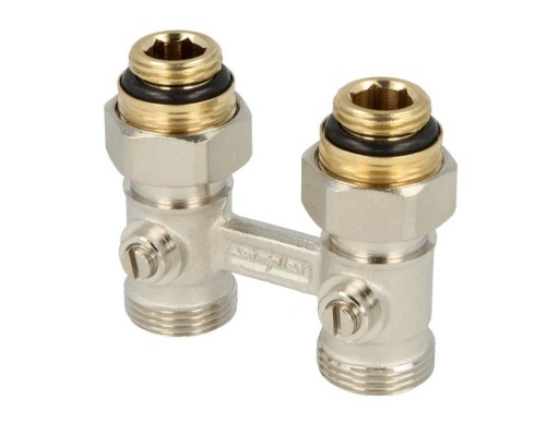 Узел прямой Simplex D1/50 НВ 3/4" х 3/4"ЕК радиаторный со встроенными вентилями с ниппелями