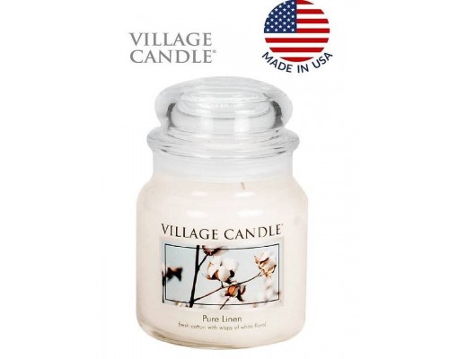 Декоративная свеча Village Candle Хлопок и лен (389 грамм)