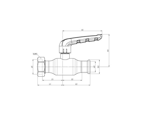 Кран шаровой пресс KAN -therm Steel 28 х 1 1/4" с накидной гайкой, оцинк. сталь