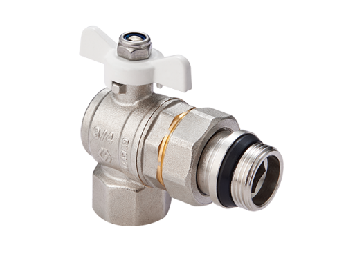 Кран-американка угловой с кольцом 3/4" вн.-нар. бабочка Кран-американка угловой с кольцом 3/4" вн.-нар. бабочка