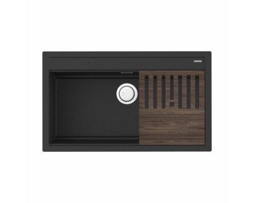 Мойка, OMOIKIRI, Kitagawa, шгв 860-510-220, отверстия для смесителя-5 промаркированных, цвет-графит