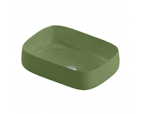 Раковина, Artceram, Cognac Quadro, шгв 560-410-150, отверстия для смесителя-1, Saniglaze, цвет-Green salvia Раковина, Artceram, Cognac Quadro, шгв 560-410-150, отверстия для смесителя-1, Saniglaze, цвет-Green salvia