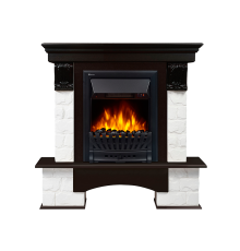Портал Firelight Forte Classic камень белый, шпон венге