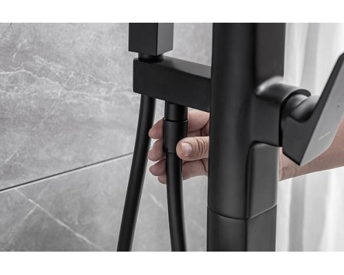 Allen Brau Infinity Смеситель для ванны с душем, цвет: черный матовый 5.21009-31