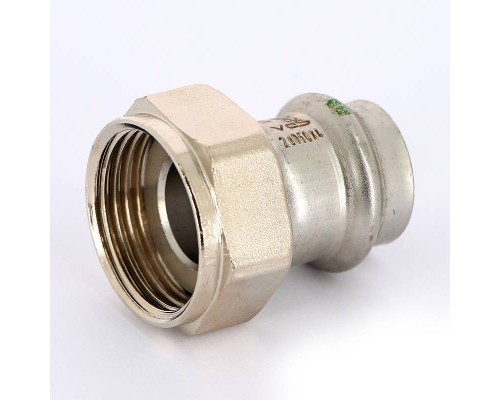 Муфта пресс-В с накидной гайкой и плоской прокладкой нержавеющая сталь Sanpress Inox VIEGA 22х1"