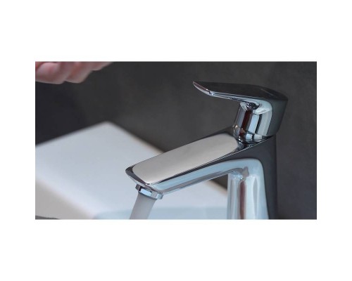 Смеситель для раковины HansGrohe 110 HG Talis E однорычажный со сливным гарнитуром хром