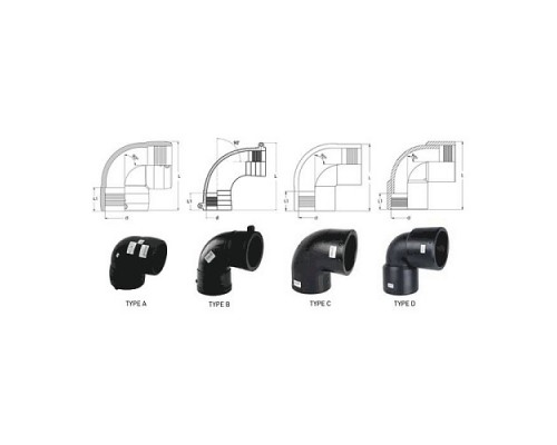 Отвод ПЭ100 эл/св Дн20х90гр Ру16 SDR11 Type B TEGA 1819009 Отвод ПЭ100 эл/св Дн20х90гр Ру16 SDR11 Type B TEGA 1819009