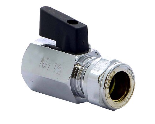 Кран мини обжим-В флажок TIEMME 15x1/2"
