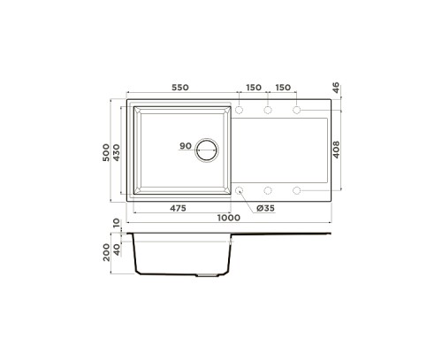 Omoikiri Sakaime 100-WH Кухонная мойка Tetogranit 100x50 см, цвет: белый 4993887 Omoikiri Sakaime 100-WH Кухонная мойка Tetogranit 100x50 см, цвет: белый 4993887