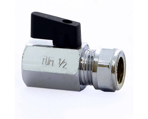 Кран мини обжим-В флажок TIEMME 15x1/2"