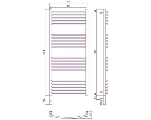 Сунержа Богема 3.0 Полотенцесушитель электрический 50x120h, лев., цвет: состар. бронза 05-5802-1250