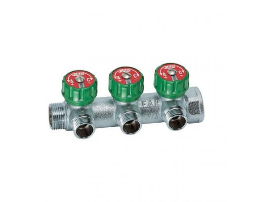 Коллектор лат клап рег 1" м/р 3в 1/2" ПУ н/р 45мм Far FK 3822 112TP