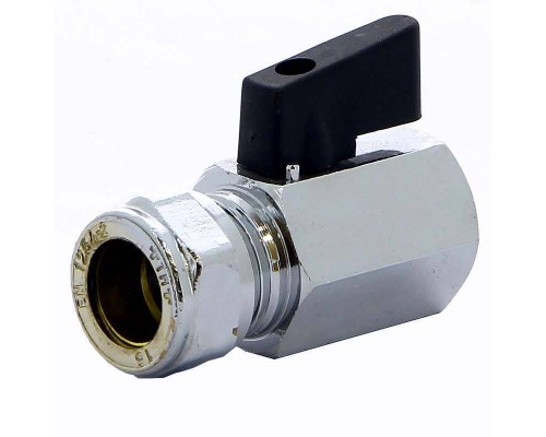 Кран мини обжим-В флажок TIEMME 15x1/2"