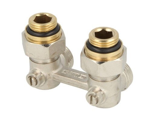 Узел прямой Simplex E1/50 НВ 3/4" х 3/4"ЕК радиаторный со встроенными вентилями с ниппелями