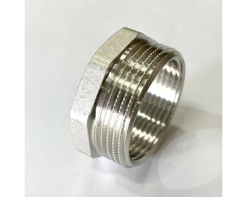 Футорка резьбовая DN40х32 Н 1.1/2 x В 1.1/4 латунь никель