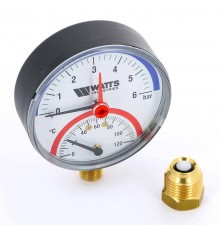 Термоманометр радиальный F+R828 WATTS Ind 6 бар 120°C 1/2"