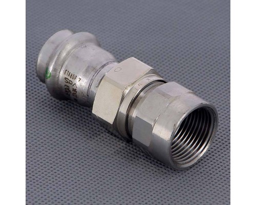 Муфта разъёмная пресс-В с плоской прокладкой нержавеющая сталь Sanpress Inox VIEGA 22x3/4"