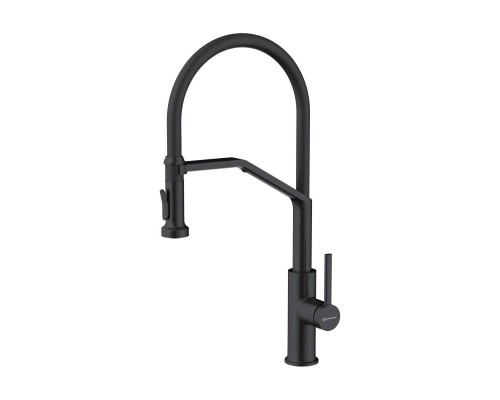 Omoikiri Makkari 2 Plus-SB-GB-BL Смеситель для кухни с выдв. изл. и подкл. фил., графит/ч. 4994495