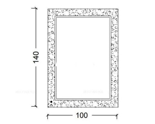 Armadi Art Neoart Зеркало прямоугольное подвесное 100х4х140h см, цвет: золото 539